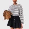 Gestrept T-shirt met lange mouwen