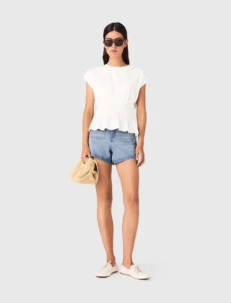 Getailleerd T-shirt met plooien