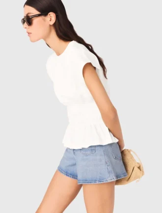 Getailleerd T-shirt met plooien