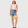 Gevlochten denim short