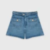 Gevlochten denim short
