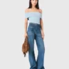 Gevlochten flared jeans