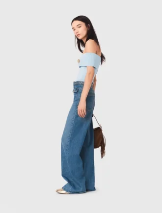 Gevlochten flared jeans