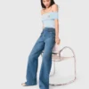 Gevlochten flared jeans