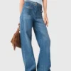 Gevlochten flared jeans