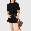 Glanzende tweed short