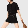 Glanzende tweed short
