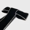 Haarspeld met fluwelen strik en strass