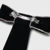 Haarspeld met fluwelen strik en strass