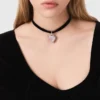 Hartketting met fluwelen koord