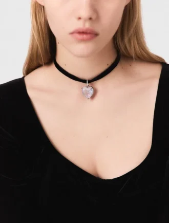 Hartketting met fluwelen koord
