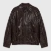 Jacket van gekraakt kunstleer