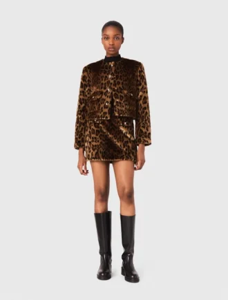 Jacket van imitatieleopardbont