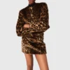 Jacket van imitatieleopardbont