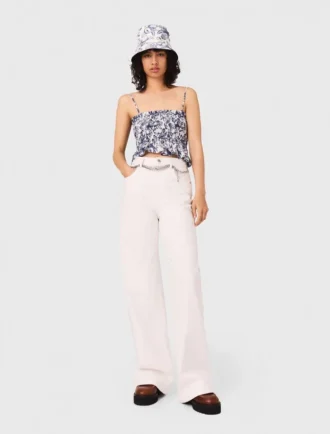 Jeans met hoge taille en wijde pijpen