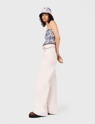 Jeans met hoge taille en wijde pijpen