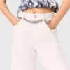 Jeans met hoge taille en wijde pijpen