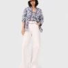 Jeans met hoge taille en wijde pijpen