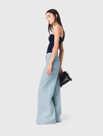 Jeans met wijde pijpen en strass