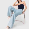 Jeans met wijde pijpen en strass