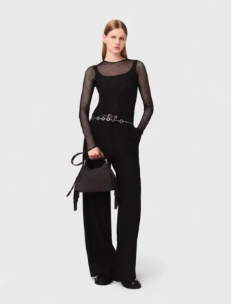 Jersey top met diamantjes