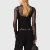 Jersey top met diamantjes