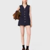 Jumpsuit van wolmix met gelaagd effect