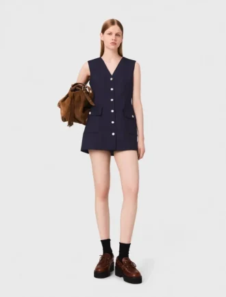 Jumpsuit van wolmix met gelaagd effect
