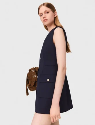 Jumpsuit van wolmix met gelaagd effect