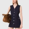 Jumpsuit van wolmix met gelaagd effect