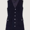 Jumpsuit van wolmix met gelaagd effect