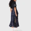 Jurk van gemengd materiaal met bandana-print