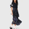 Jurk van gemengd materiaal met bandana-print