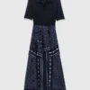 Jurk van gemengd materiaal met bandana-print