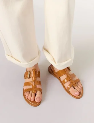 K.Jacques leren gladiatorsandalen