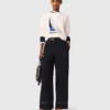 Katoenen broek met leren riem