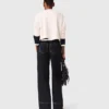 Katoenen broek met leren riem