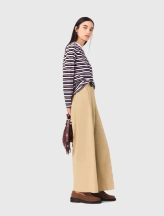 Katoenen broek met wijde pijpen