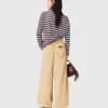 Katoenen broek met wijde pijpen