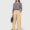 Katoenen broek met wijde pijpen