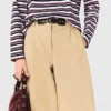 Katoenen broek met wijde pijpen