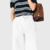 Katoenen broek met wijde pijpen