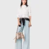 Katoenen shirt met strass-steentjes