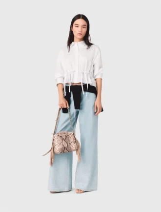 Katoenen shirt met strass-steentjes