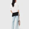 Katoenen shirt met strass-steentjes