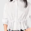 Katoenen shirt met strass-steentjes