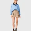 Katoenen short met plooien