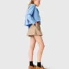 Katoenen short met plooien