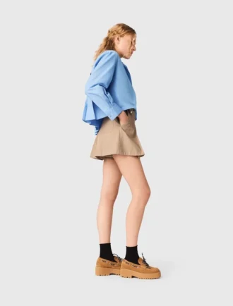 Katoenen short met plooien