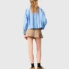 Katoenen short met plooien